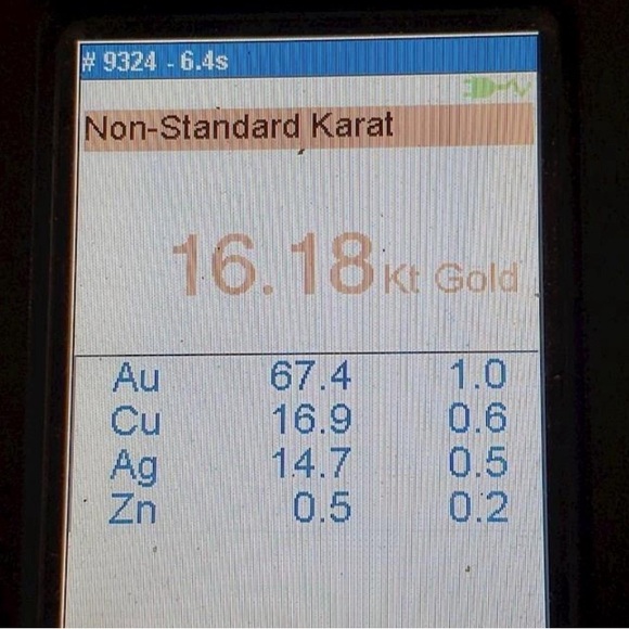 Natural Paraiba Tourmaline Ring Non Standard 16.18K Gold Ring Sz.5 - Picture 9 of 9